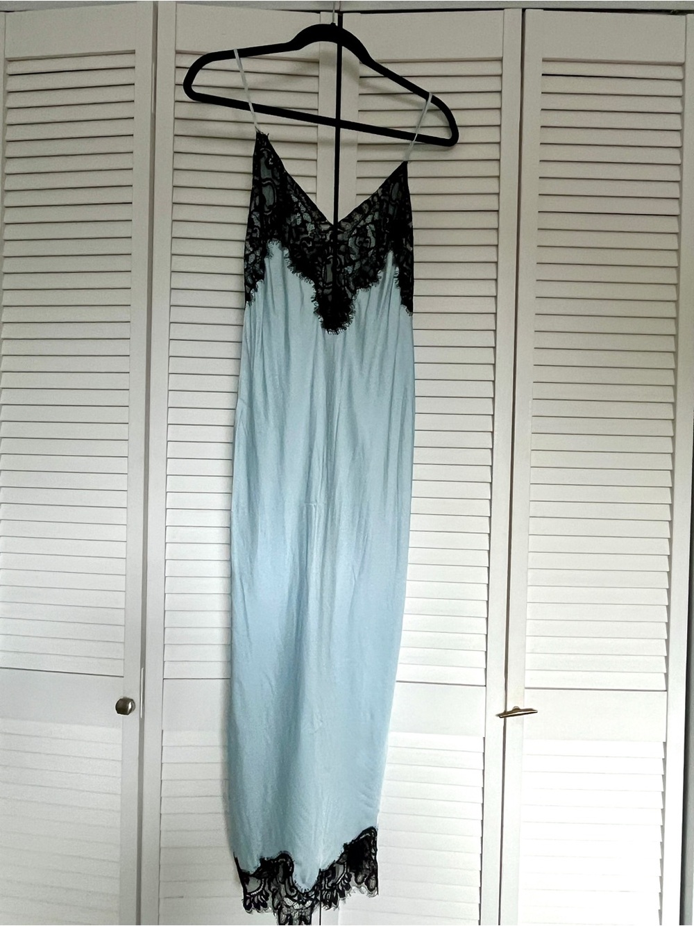 ALC Light Blue Lace-Trim Slip Dress -